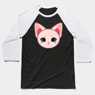Cute Two Colored Eyes Sphynx Cat Baseball T-Shirt